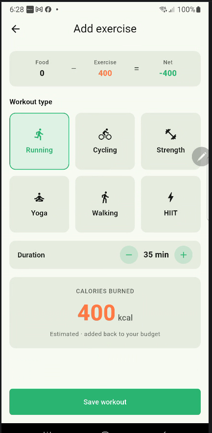Exercise logging
